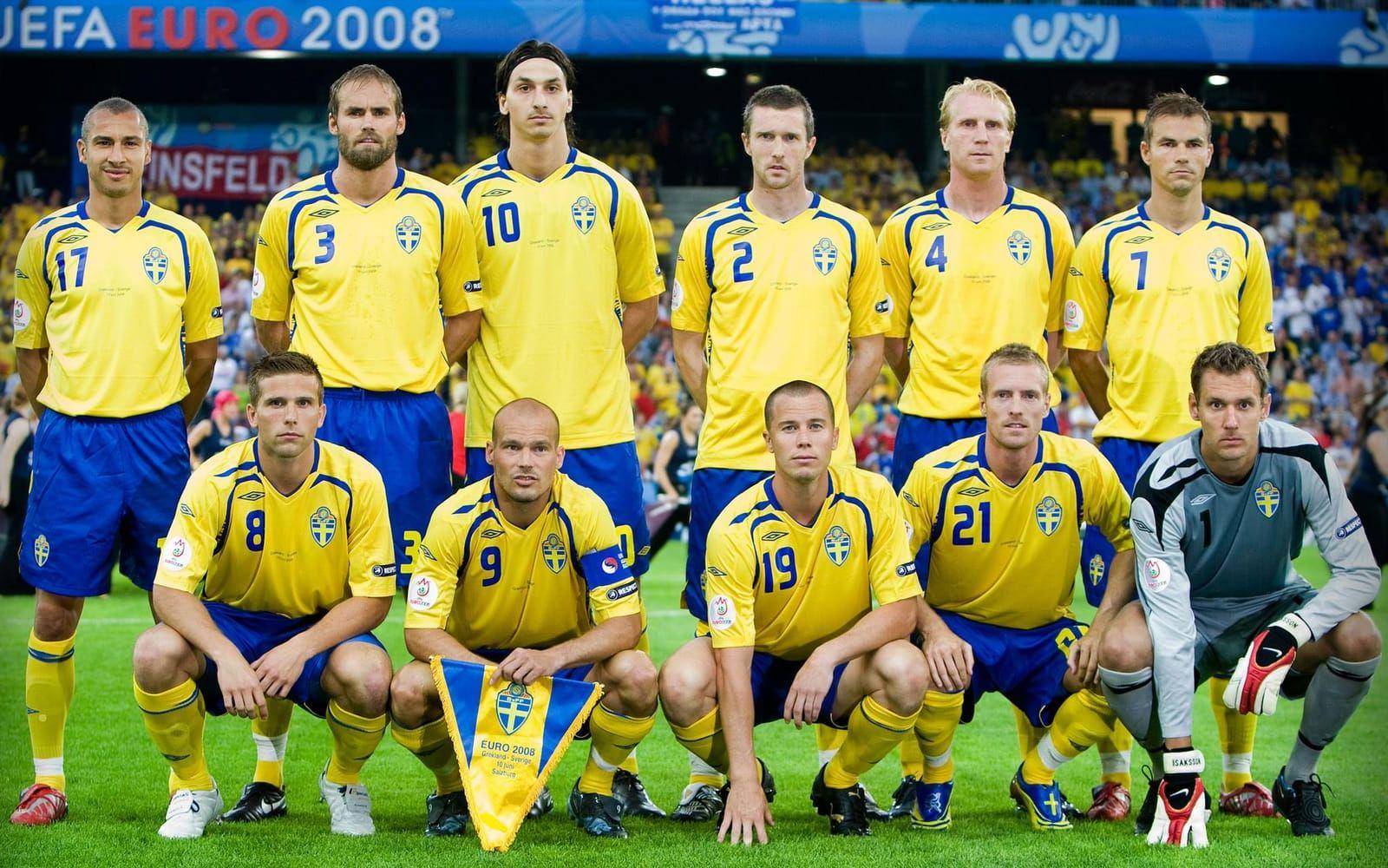 I EM 2008 hade Sverige ett spännande lag, som förutom "Ibra", innehöll spelare som Fredrik Ljungberg, Henrik Larsson och Olof Mellberg. Foto: Bildbyrån