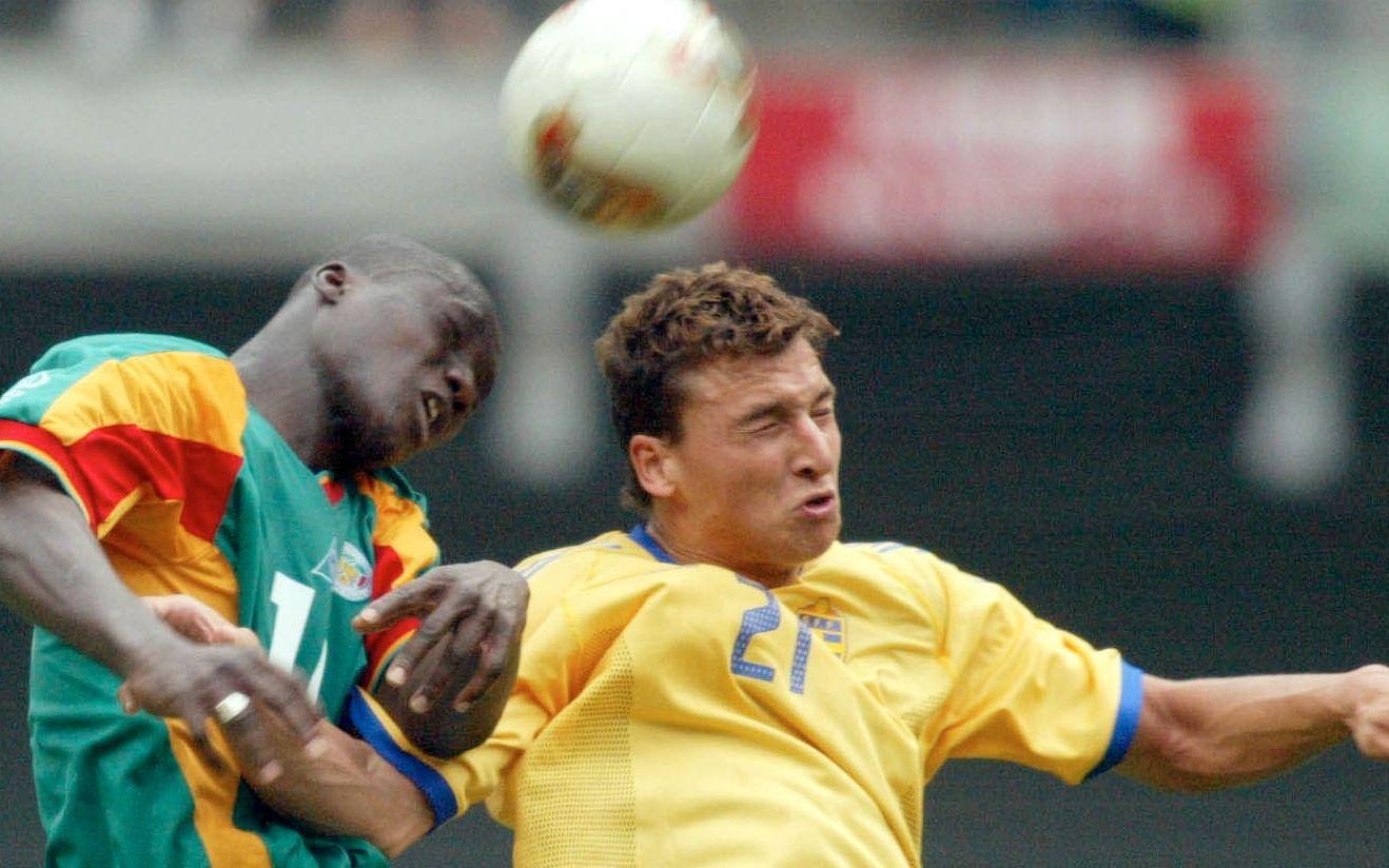 Hans första VM-resa 2002 tog slut mot Senegal. Foto: Bildbyrån