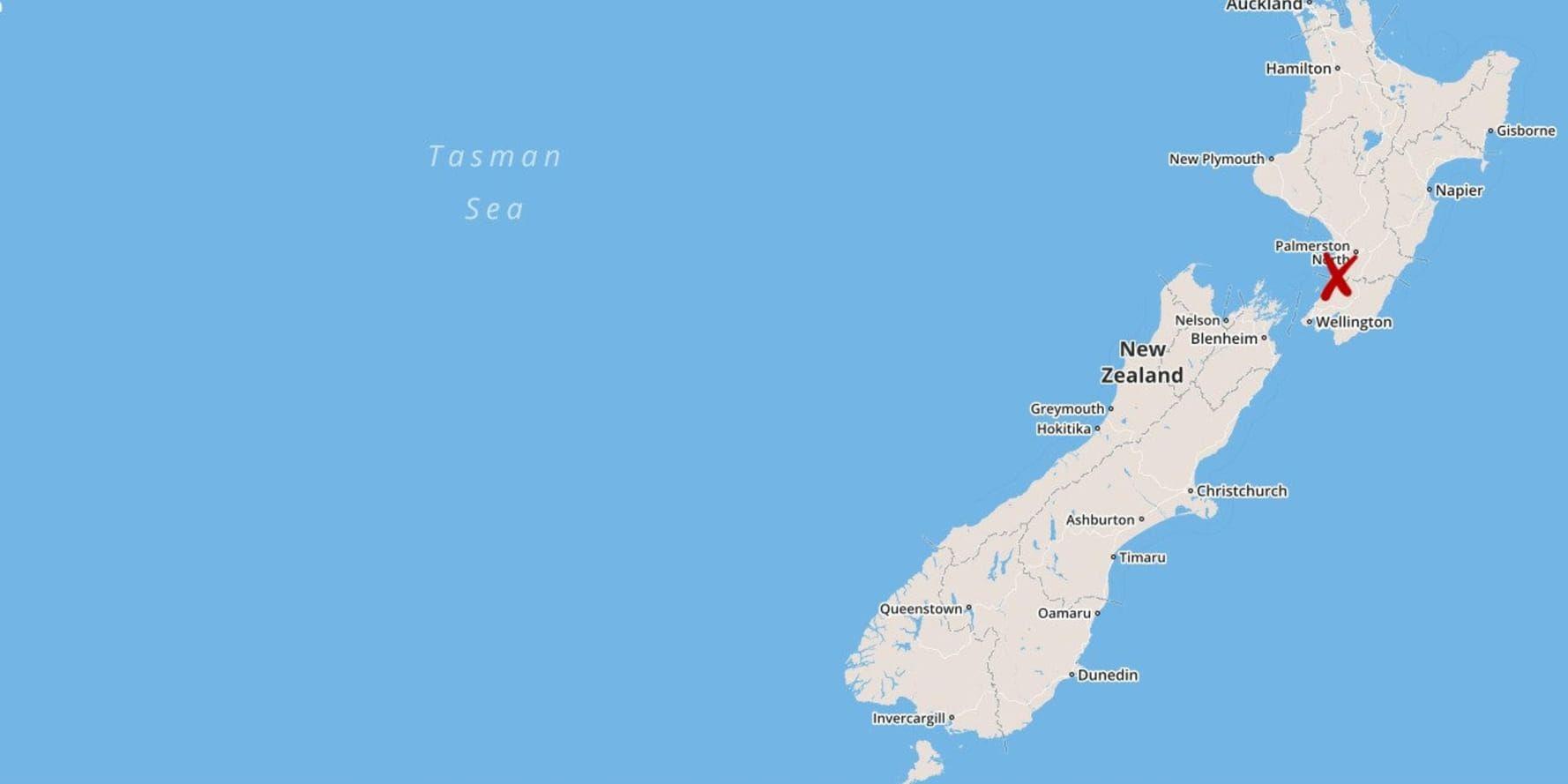 Planen kolliderade nära Masterton i Nya Zeeland.