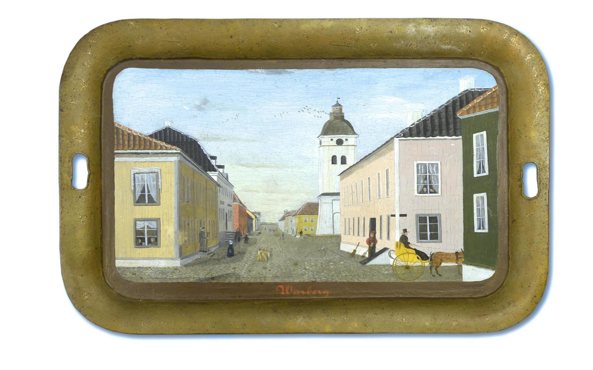 Innan banken flyttade in i det första rådhuset huserade man i rådmannen Anders Lundqvist bostad i det svagt rosa huset till höger.