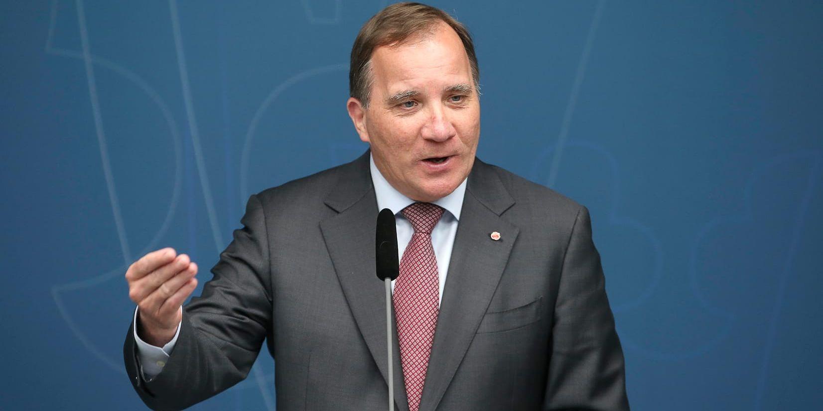 Statsminister Stefan Löfven (S) stöttar den svenska OS-kandidaturen på plats i Lausanne. Arkivbild.