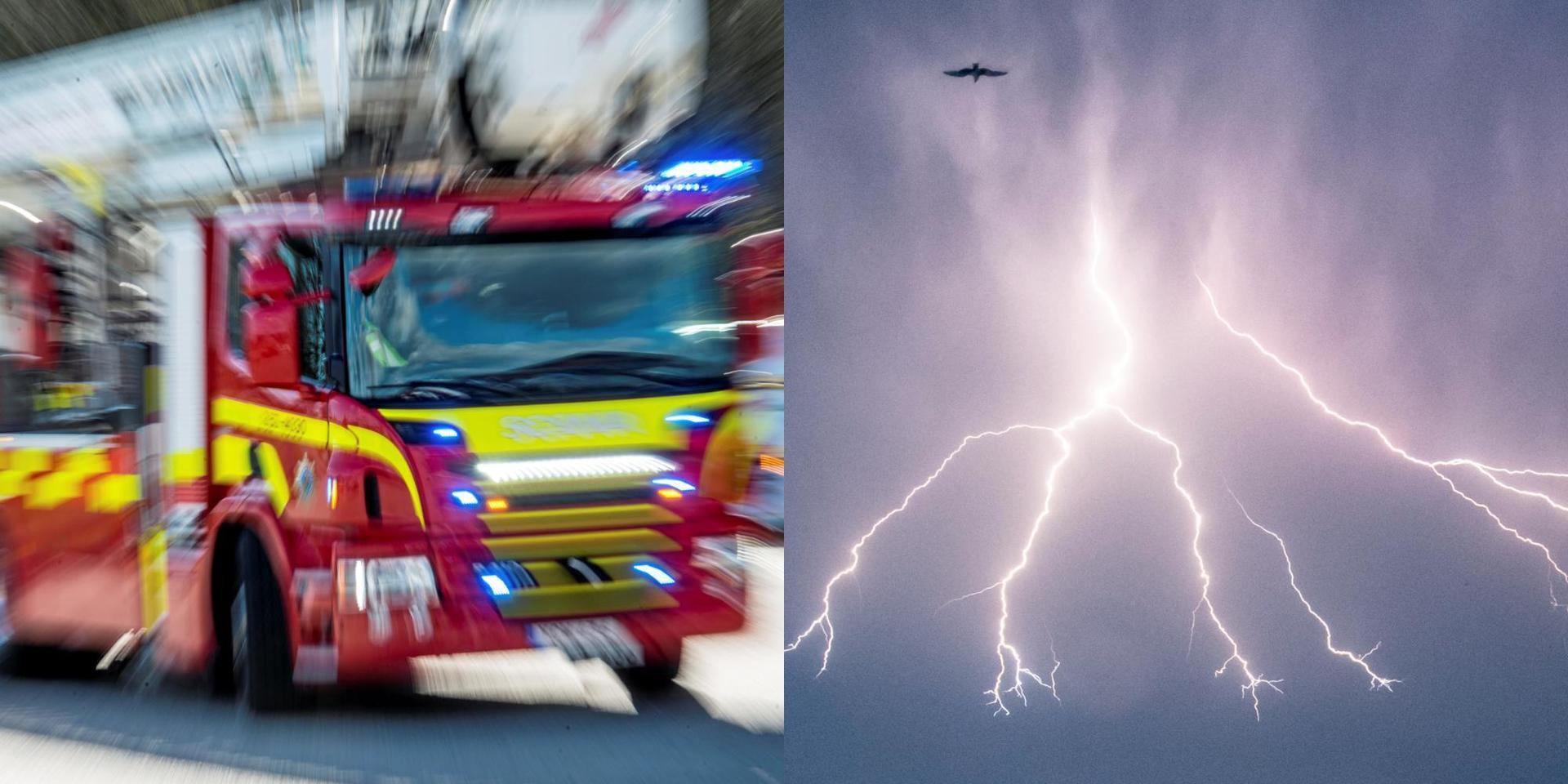 Räddningstjänsten har fått rycka ut på två larm om bränder efter måndagseftermiddagens åskoväder.
