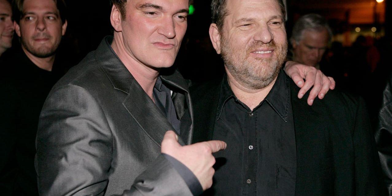Quentin Tarantino och Harvey Weinstein efter premiären för "Grindhouse" i Los Angeles 2007. Arkivbild.