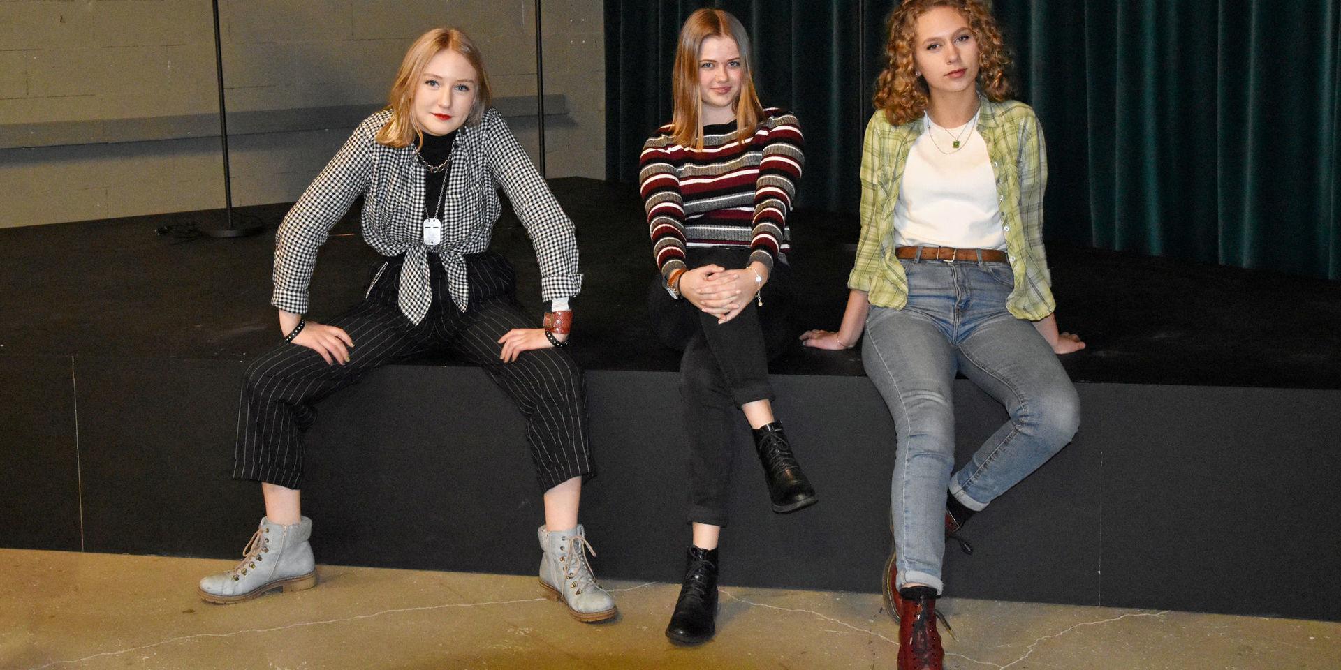 Femtonåringarna Elvira Blomquist, Lina Jansson och Elsa Cederholm är tre av fem ungdomar i Ung Teatras styrelse. De övriga två heter Nelly Gök och Elsa Toerien, men de kunde inte närvara vid intervjun.