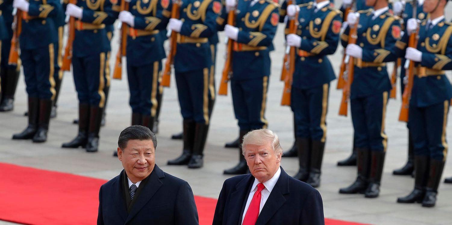 USA:s president Donald Trump och Kinas ledare Xi Jinping i Peking 2017.