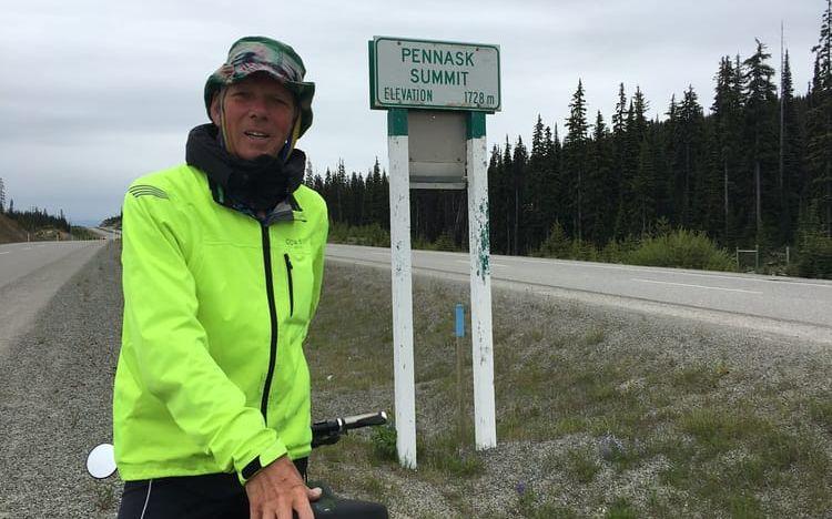 Per-Anders Torsson cyklade genom branta passager på sin väg genom Kanada.