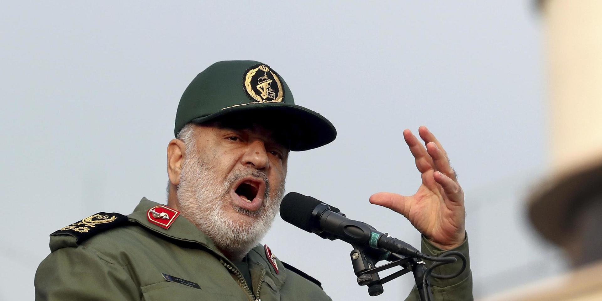 Hossein Salami, generalmajor för Irans revolutionsgarde. Arkivbild. 