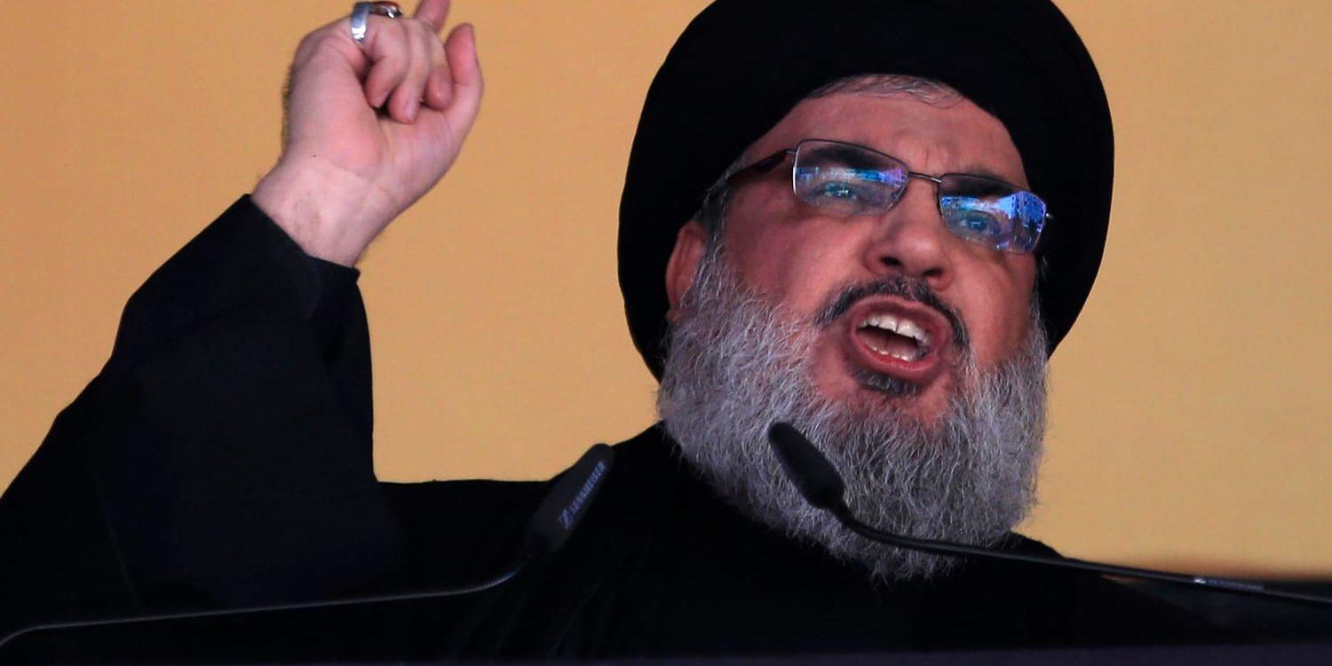 Hizbollah-ledaren Hassan Nasrallah säger att Saudiarabien ligger bakom den libanesiska premiärministerns avgångsbesked. Arkivbild.