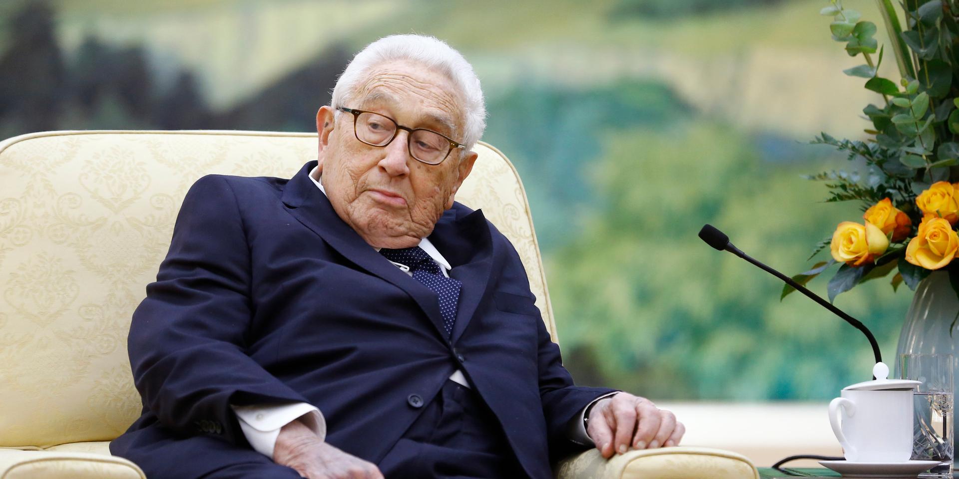 USA:s tidigare republikanske utrikesminister Henry Kissinger. Arkivbild.