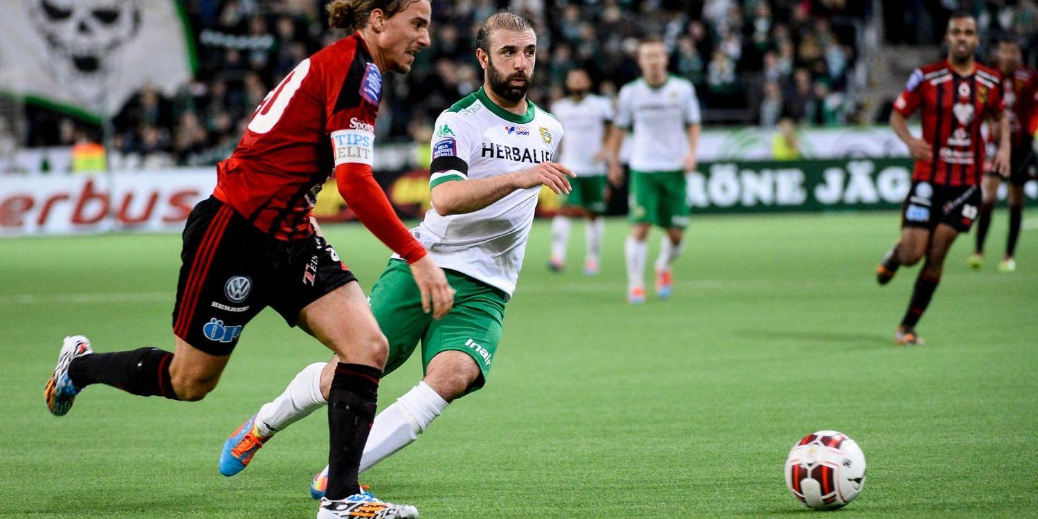 Jonathan Azulay, här i Östersunds röda tröja i en match mot Hammarby, gjorde ett av målen för Norrby i segermatchen mot Örgryte.