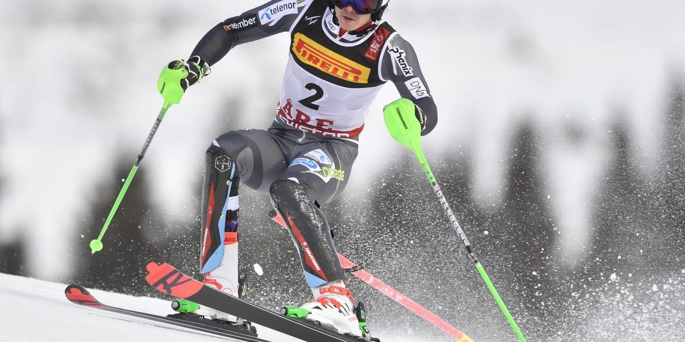 Norges Henrik Kristoffersen under VM-slalomen i Åre. Arkivbild.
