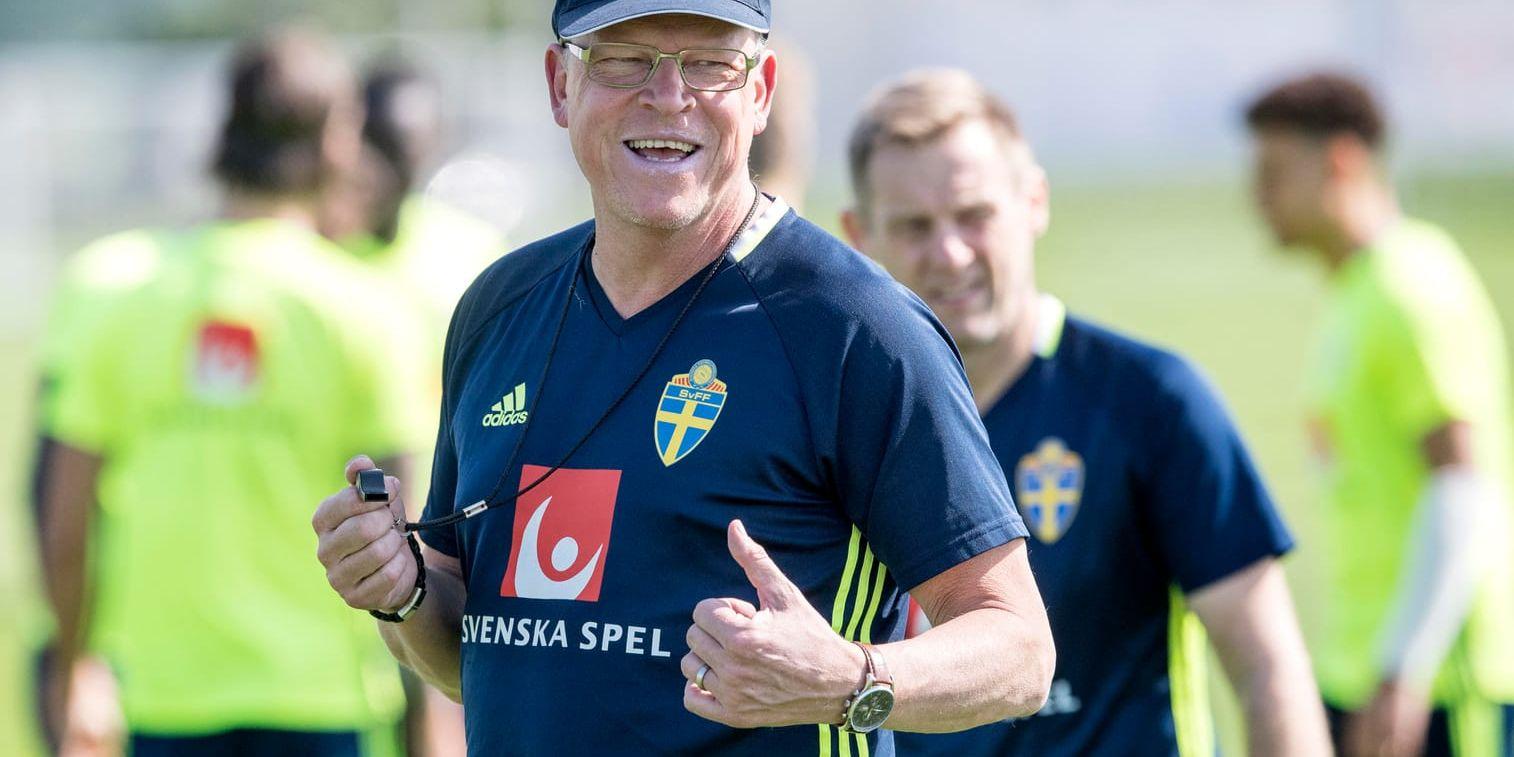 Förbundskapten Janne Andersson och Sverige kan nå EM 2020 via Nations League. Arkivbild.
