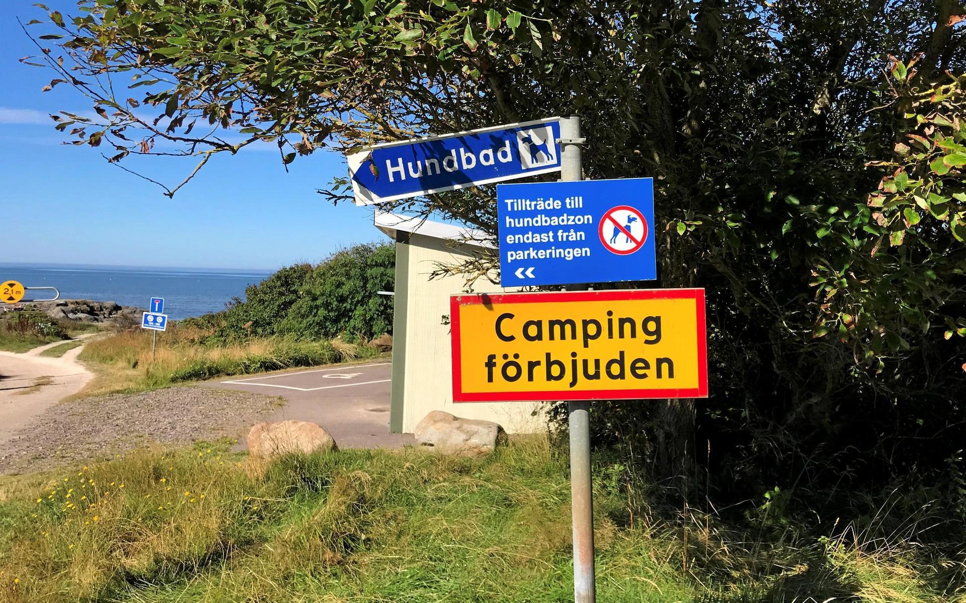 Det är förbjudet att campa på stranden i Vassvik.
