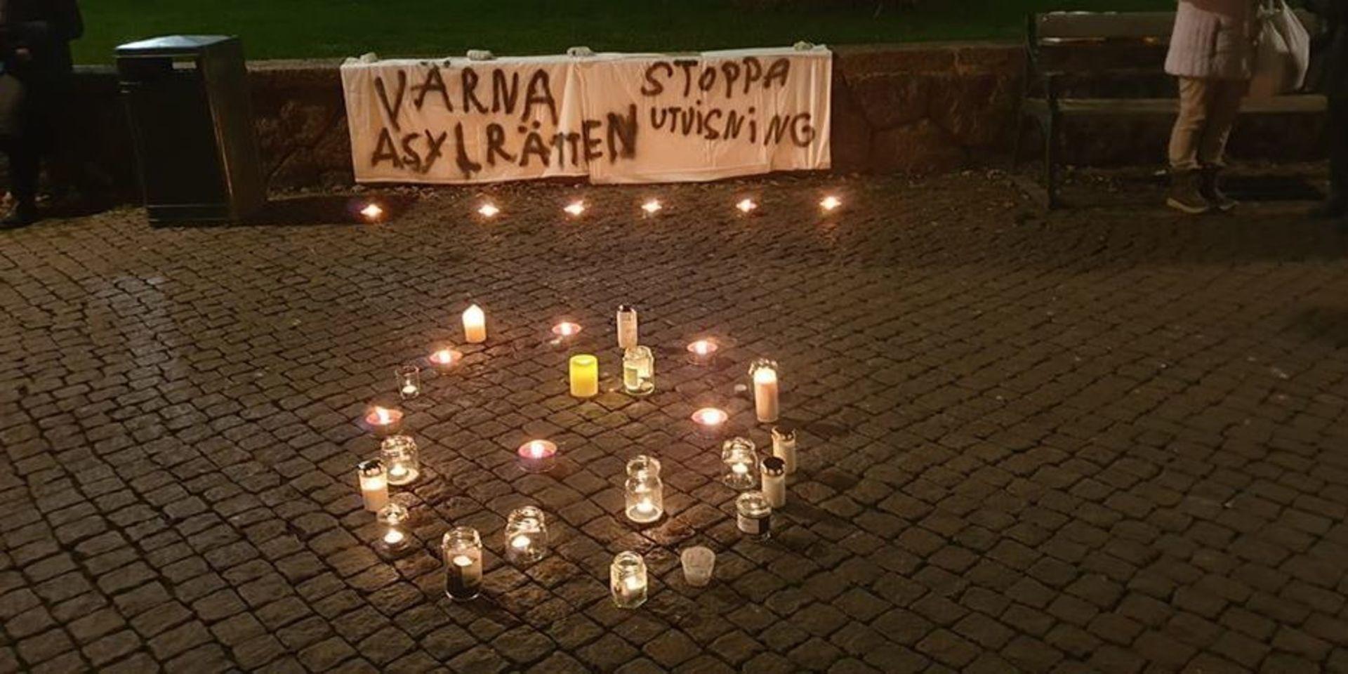 Den 24/11 var det en manifestation över hela landet, i Varberg hölls den på torget.