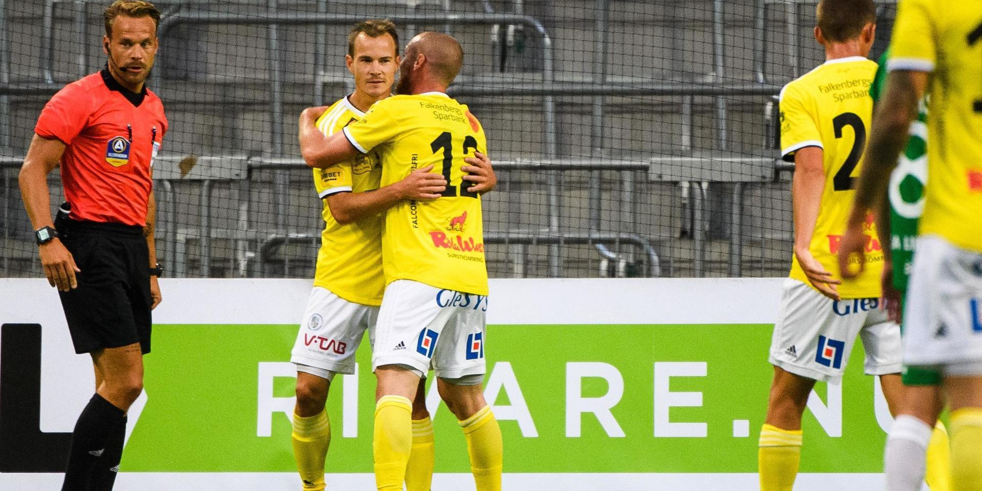 Anton Wede satte Falkenberg FF:s ledningsmål mot Hammarby IF i den tionde minuten