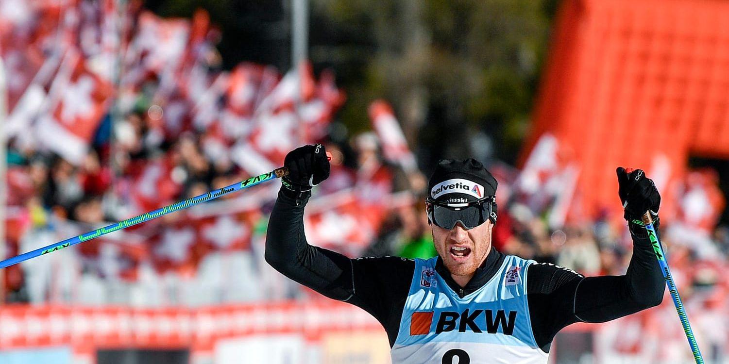 Dario Cologna firar andra raka etappsegern i Tour de Ski.