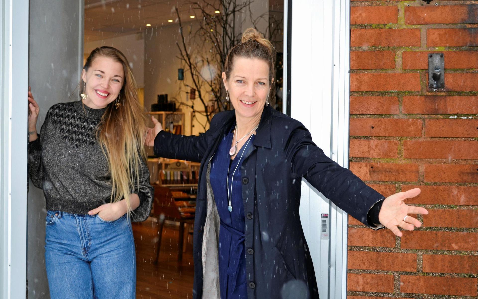 Petra Ollstig öppnar famnen för alla Varbergsbor som öppnat famnen för hennes och Sanna Lis nya butik Studio Bliss.