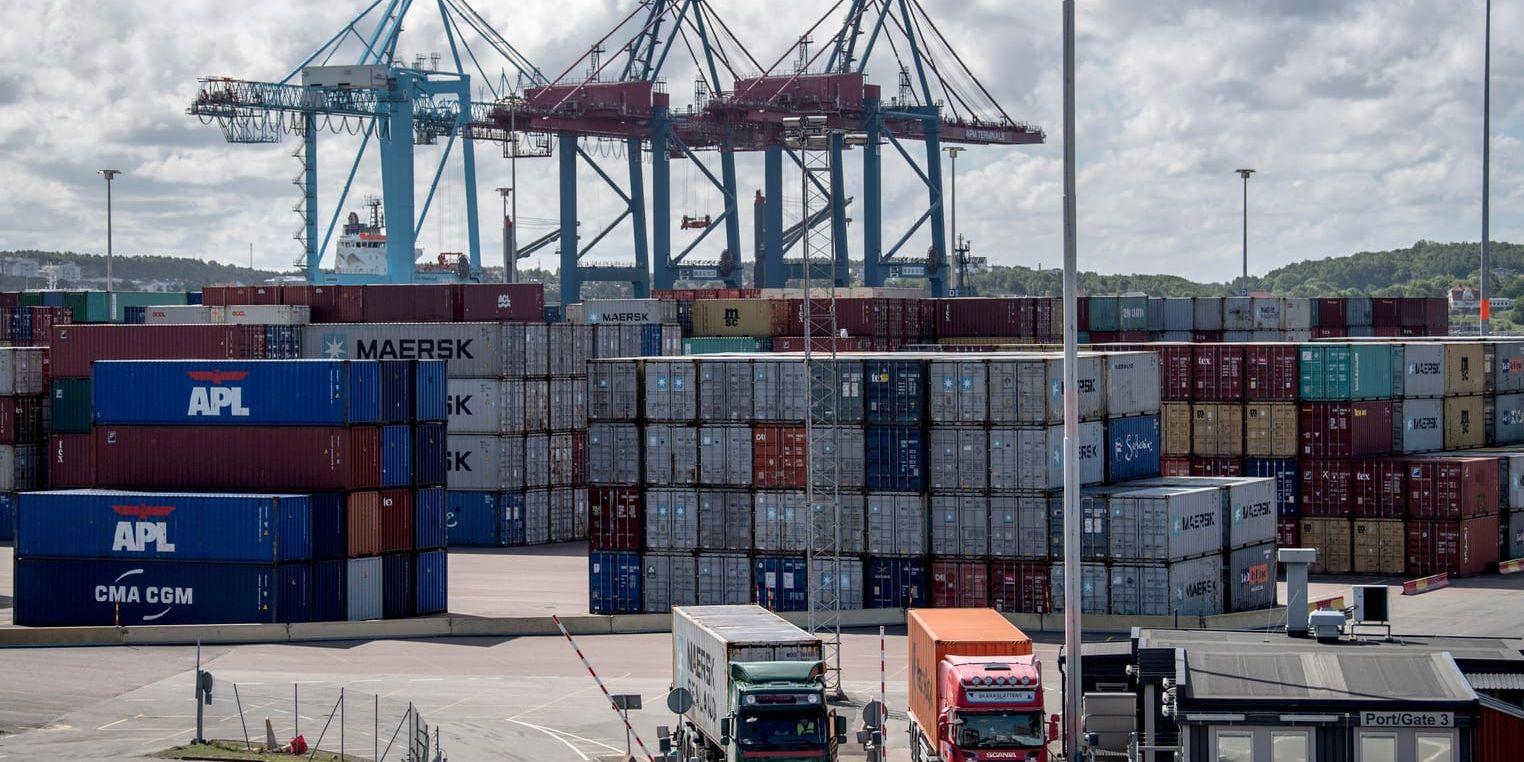 Konflikten i Göteborgs containerhamn ger nu svallvågor till andra hamnar. Arkivbild.