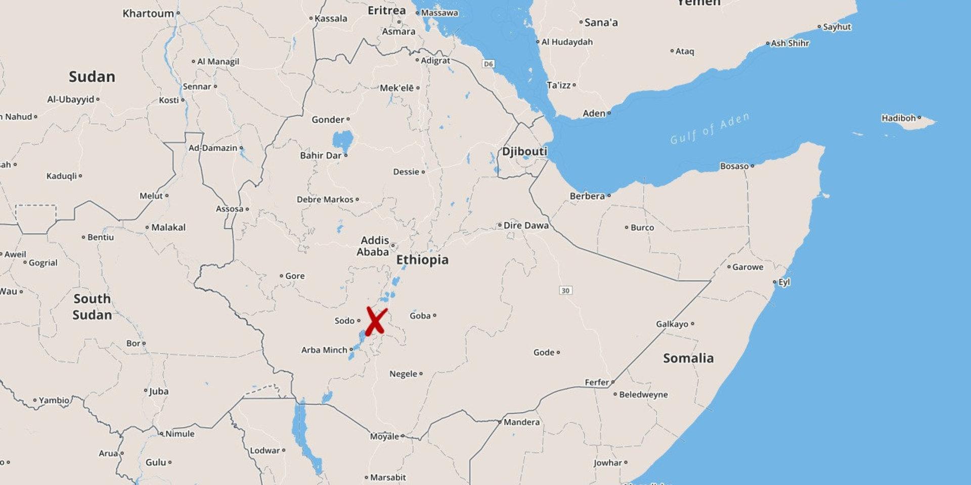 Sidama-zonen i Etiopien.