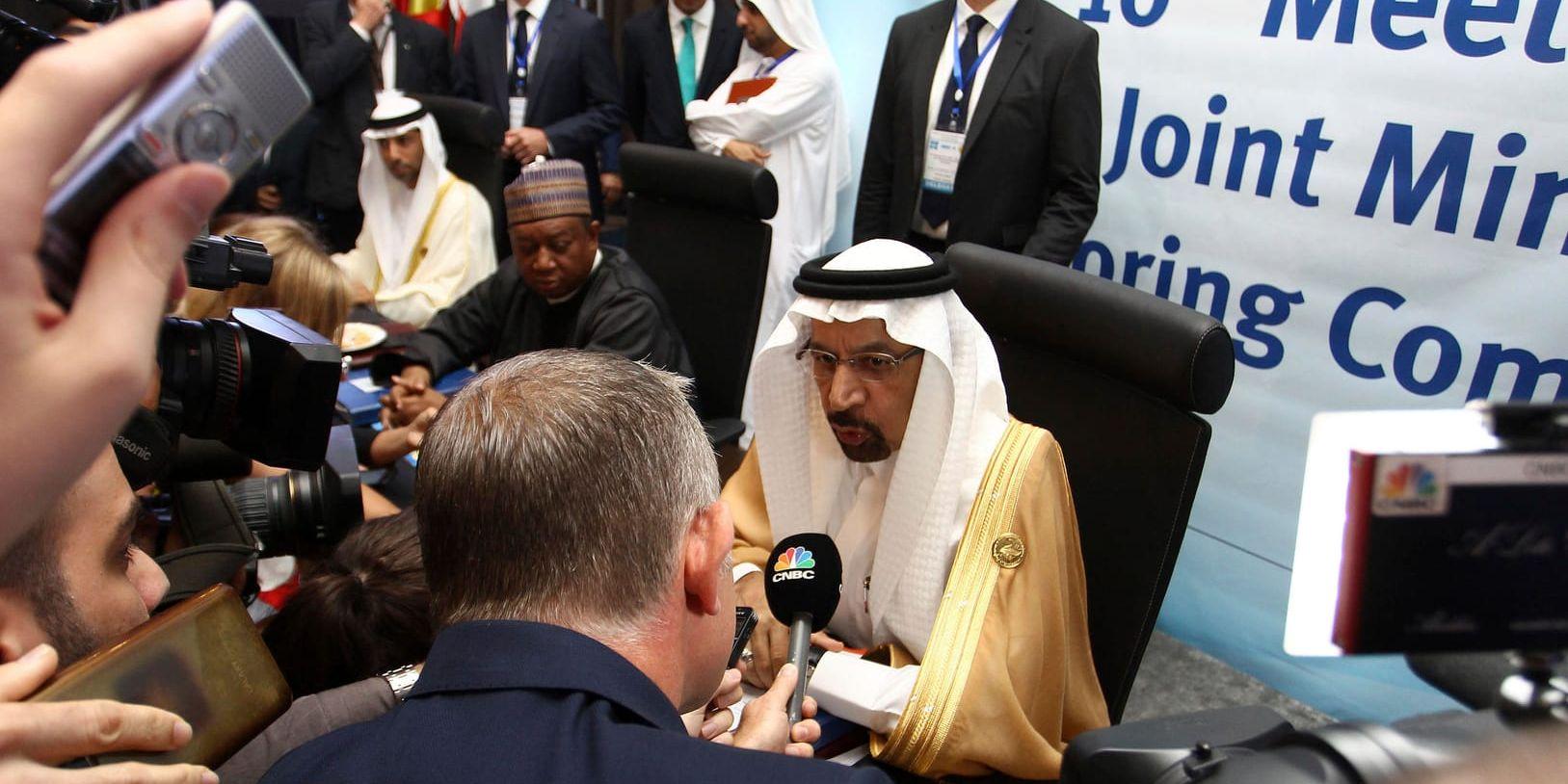 Saudiarabiens oljeminister Khalid Al-Falih i samband med Opec-mötet.