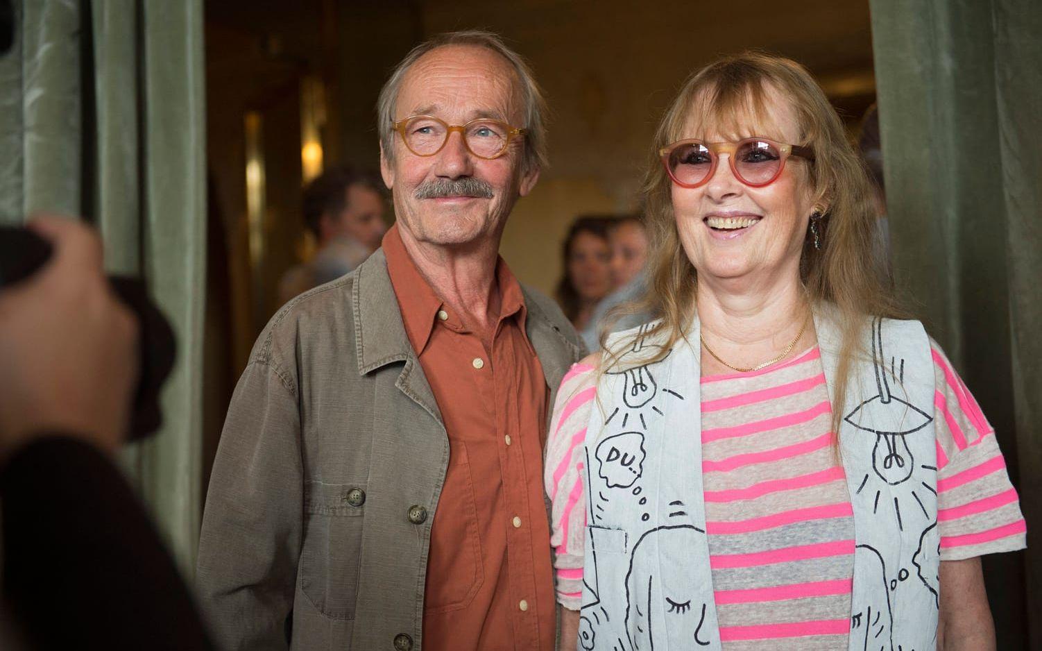Dramatenchefen Marie-Louise Ekman (th) tillsammans med maken, regissören och skådespelaren Gösta Ekman 2014. Foto: Fredrik Sandberg/TT
