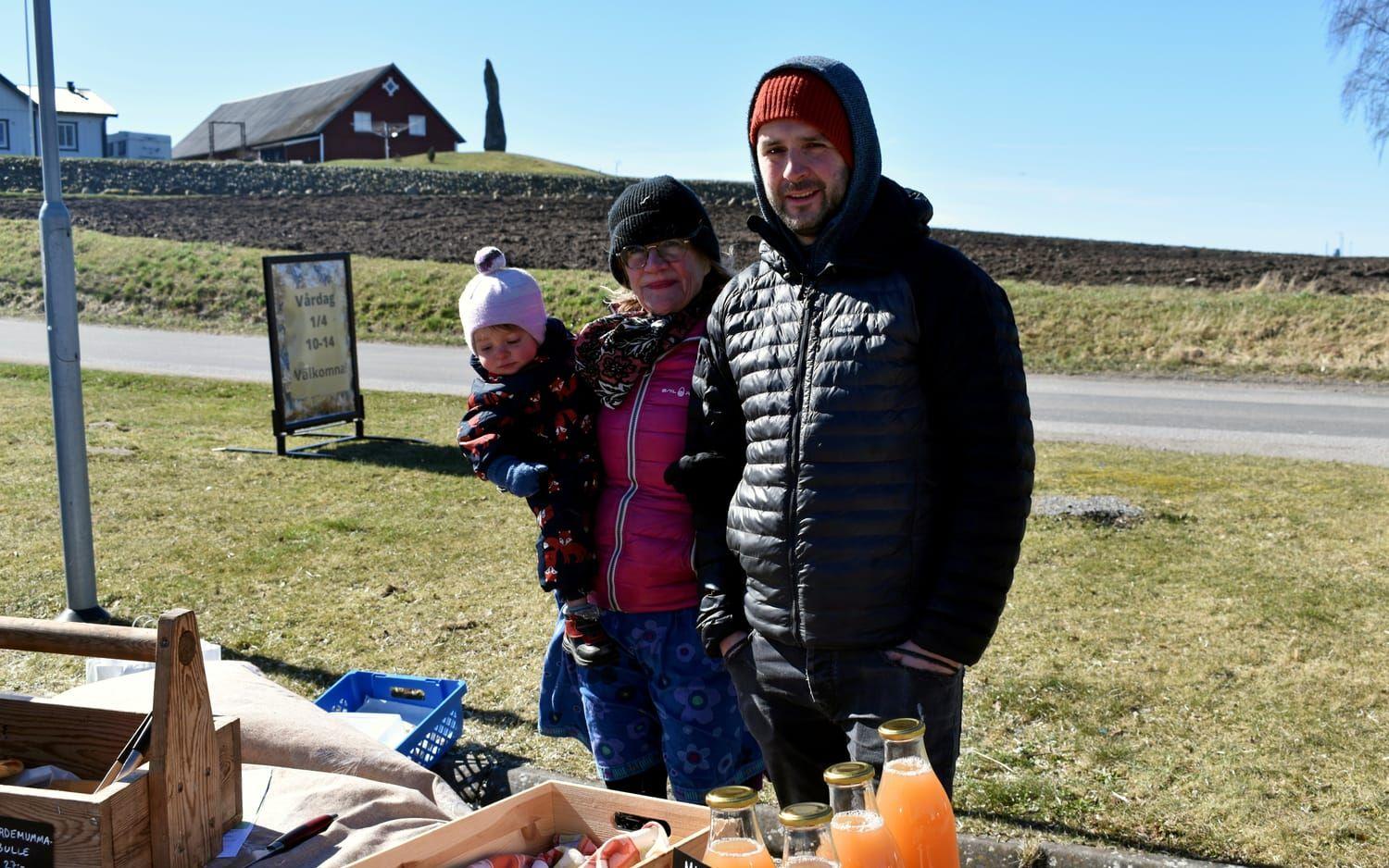 Catarina Darnfors och Cedric Lecomte, från Flygande jästens hantverksbageri, sålde surdegsbröd bakat på mjöl från Limabacka kvarn.