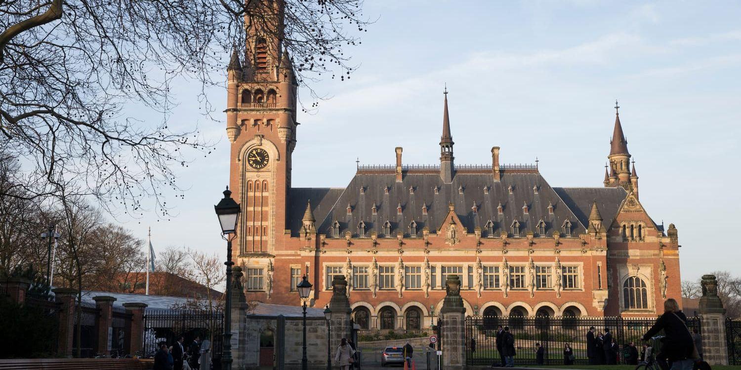 Fredspalatset i Haag rymmer Internationella domstolen. Arkivbild.