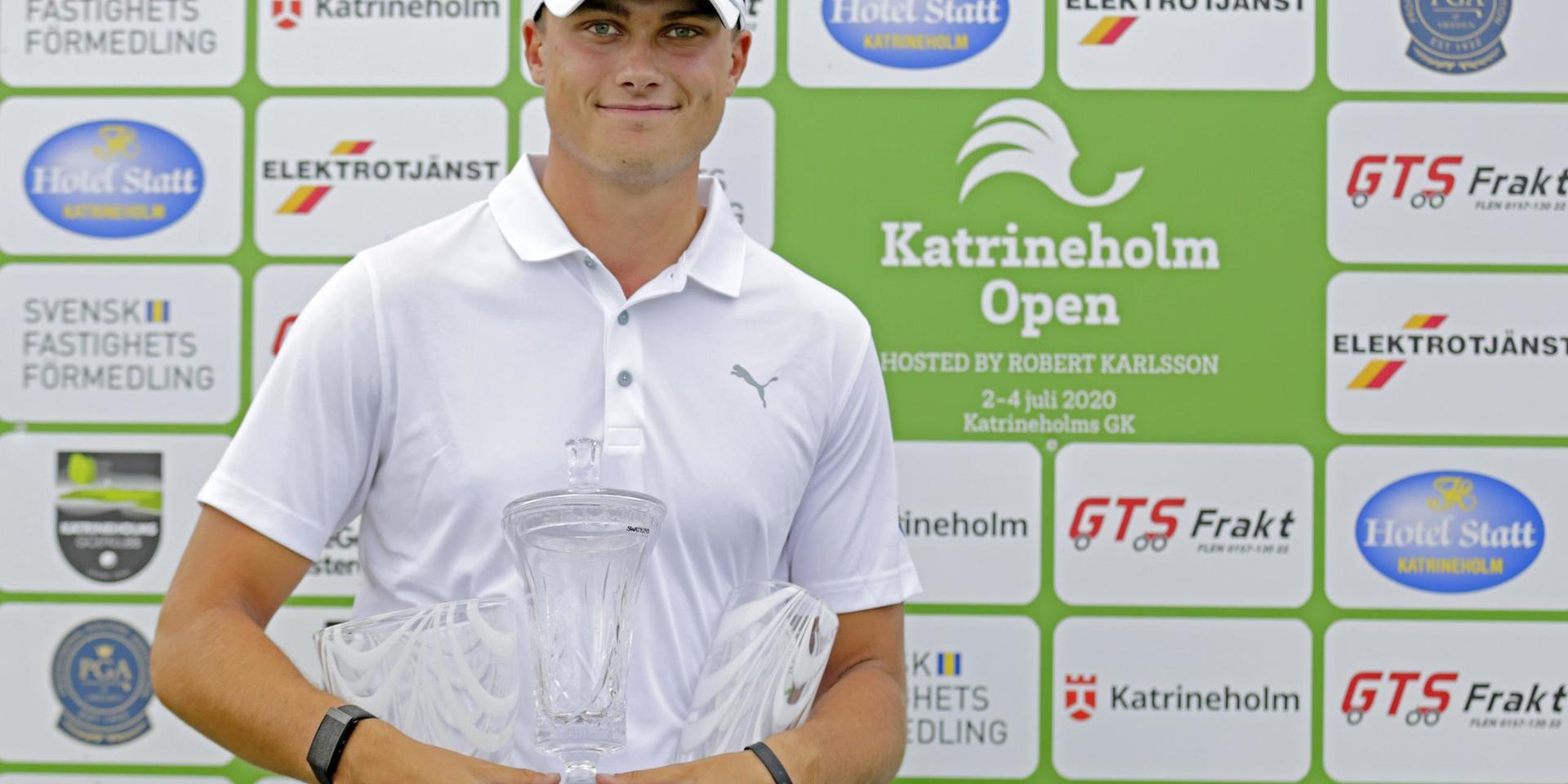Ludvig Åberg efter seger i Katrineholm Open hosted by Robert Karlsson.