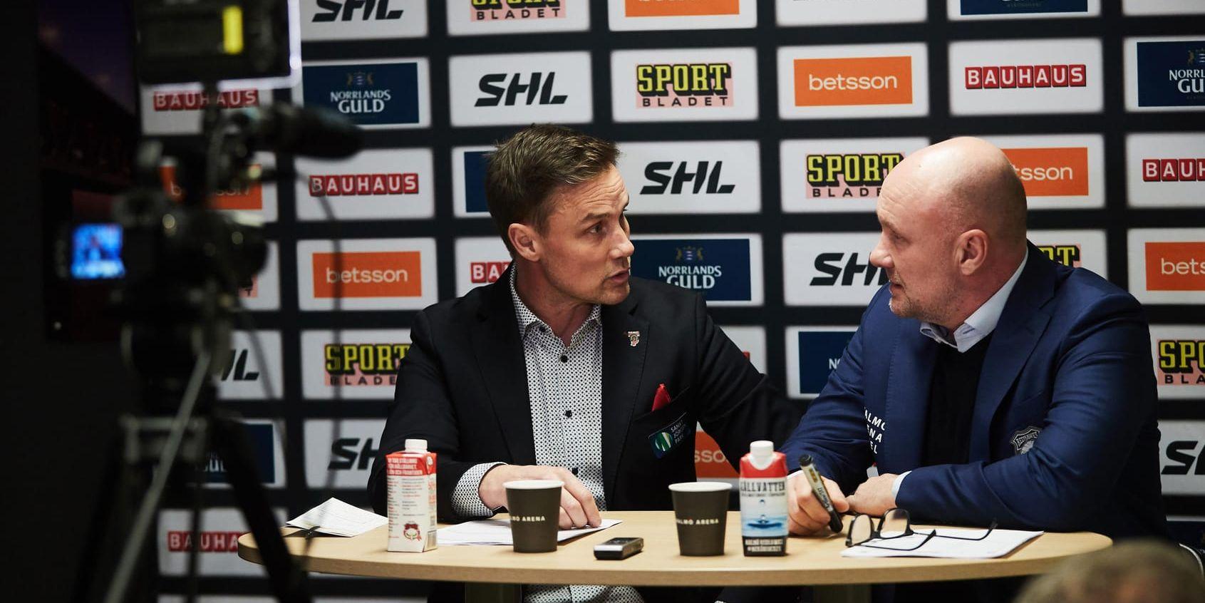 Simon Hjalmarssons tackling skapade debatt mellan Frölundas tränare Roger Rönnberg och Malmös dito Peter Andersson efter matchen.