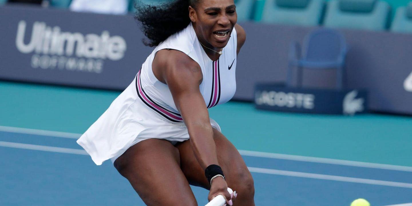 Serena Williams i matchen mot Rebecca Peterson. Arkivbild.