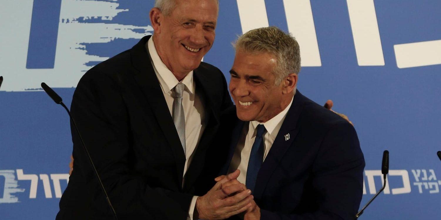 Benny Gantz och Yair Lapid har bildat en allians i opposition mot Benjamin Netanyahu. Arkivbild.