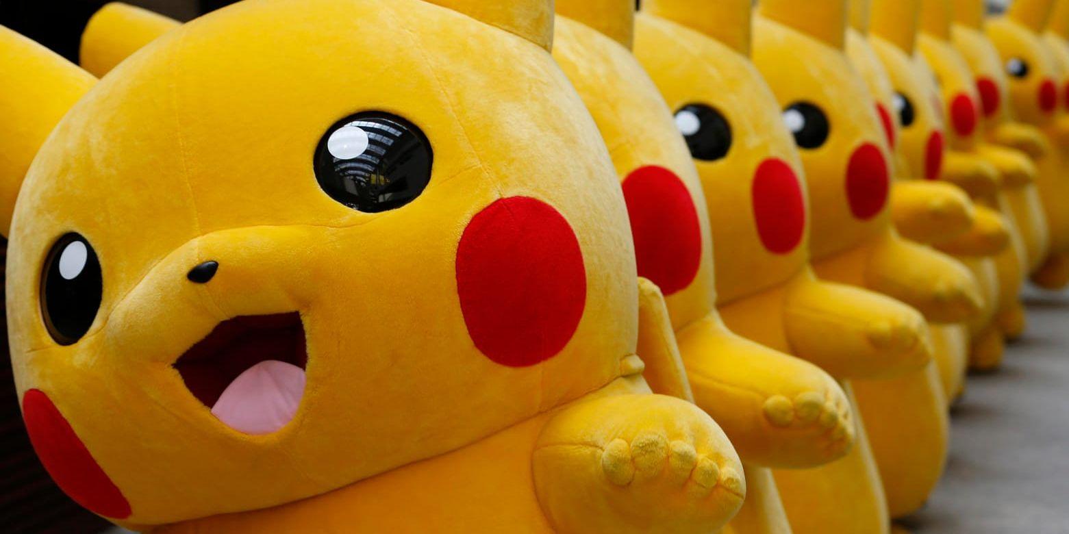 Pokémon-figuren Pikachu återvänder i nytt spel. Arkivbild.