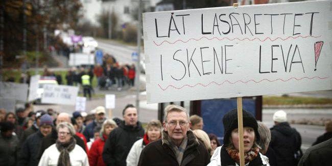 STARK PROTEST. Folk från Mark, Svenljunga, Tranemo och Borås, närare 2 000 personer visade sitt missnöje mot planerna.