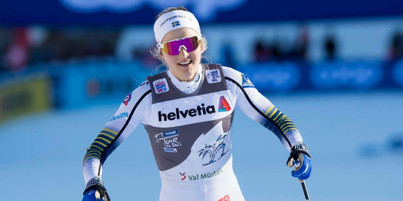 Stina Nilsson vann världscupsprinten i Dresden före Maja Dahlqvist och Jonna Sundling. Arkivbild.