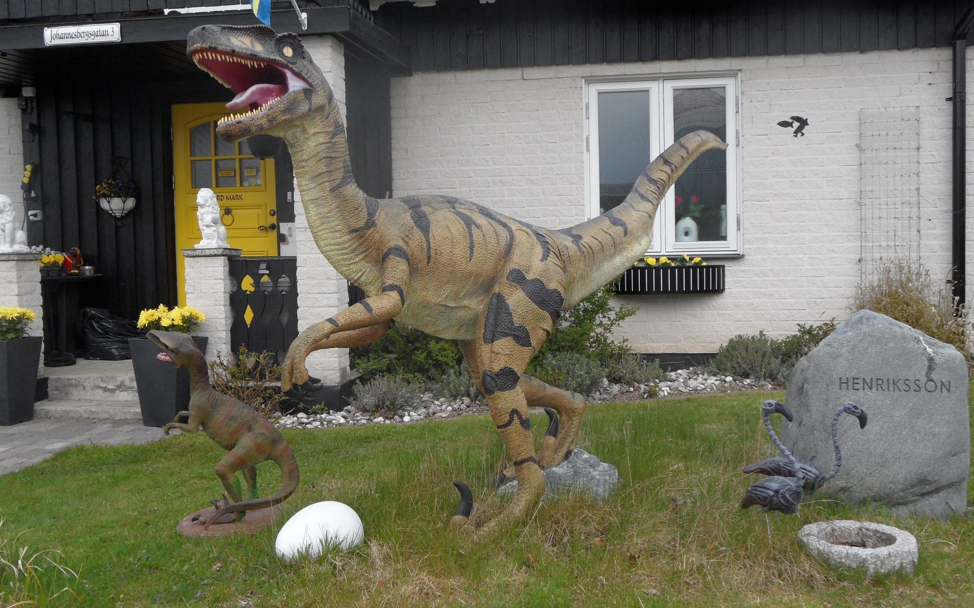 I Mark Henrikssons trädgård finns två dinosaurier. 