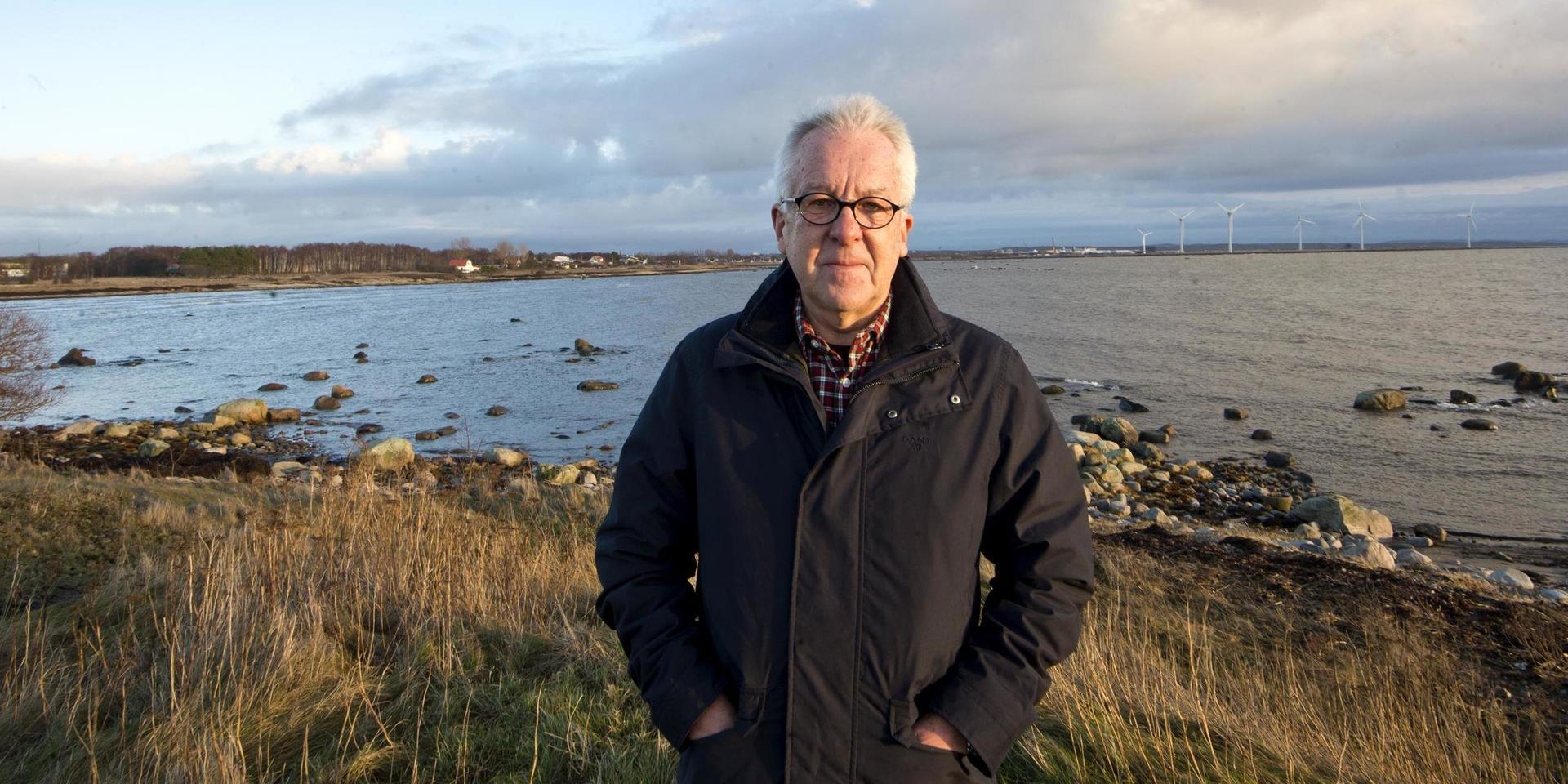 Hans Johansson, ordförande i föreningen Rädda Hallandskusten som vill stoppa vindkraftsparker i Kattegatt.